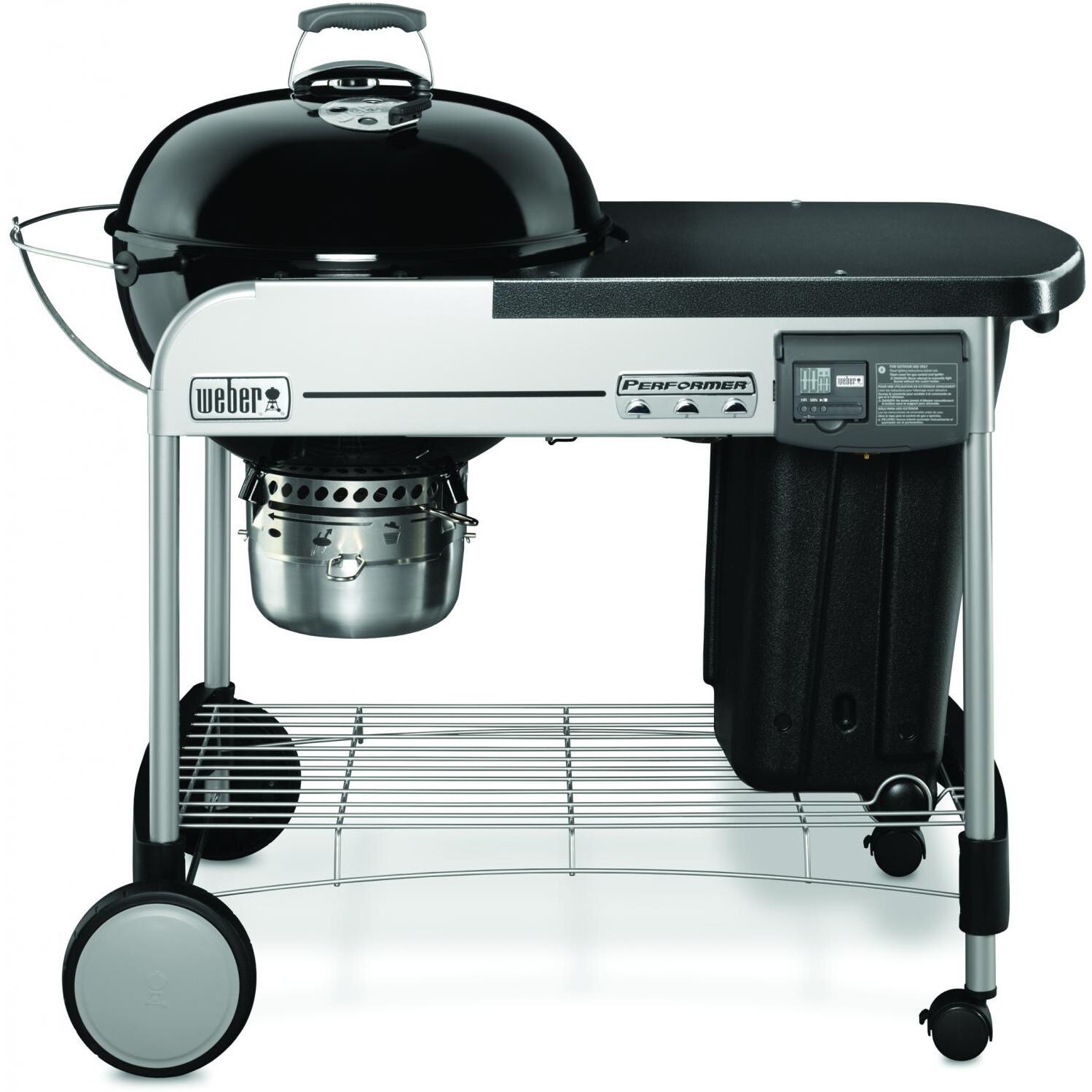 Weber Performer Deluxe 22-Inch Freestanding Charcoal Grill w/ Touch-N-Go Ignition - Black - 15501001