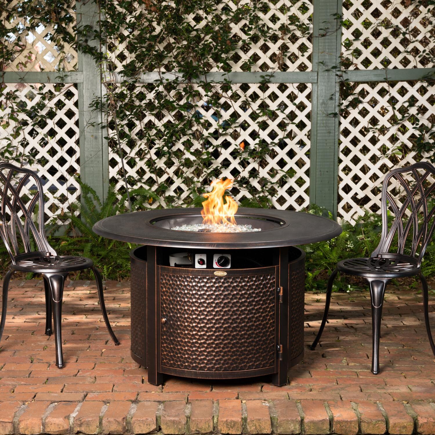 Ultimate Patio SC62752 Leafview 42-Inch Round Aluminum Propane Fire Pit Table thumbnail