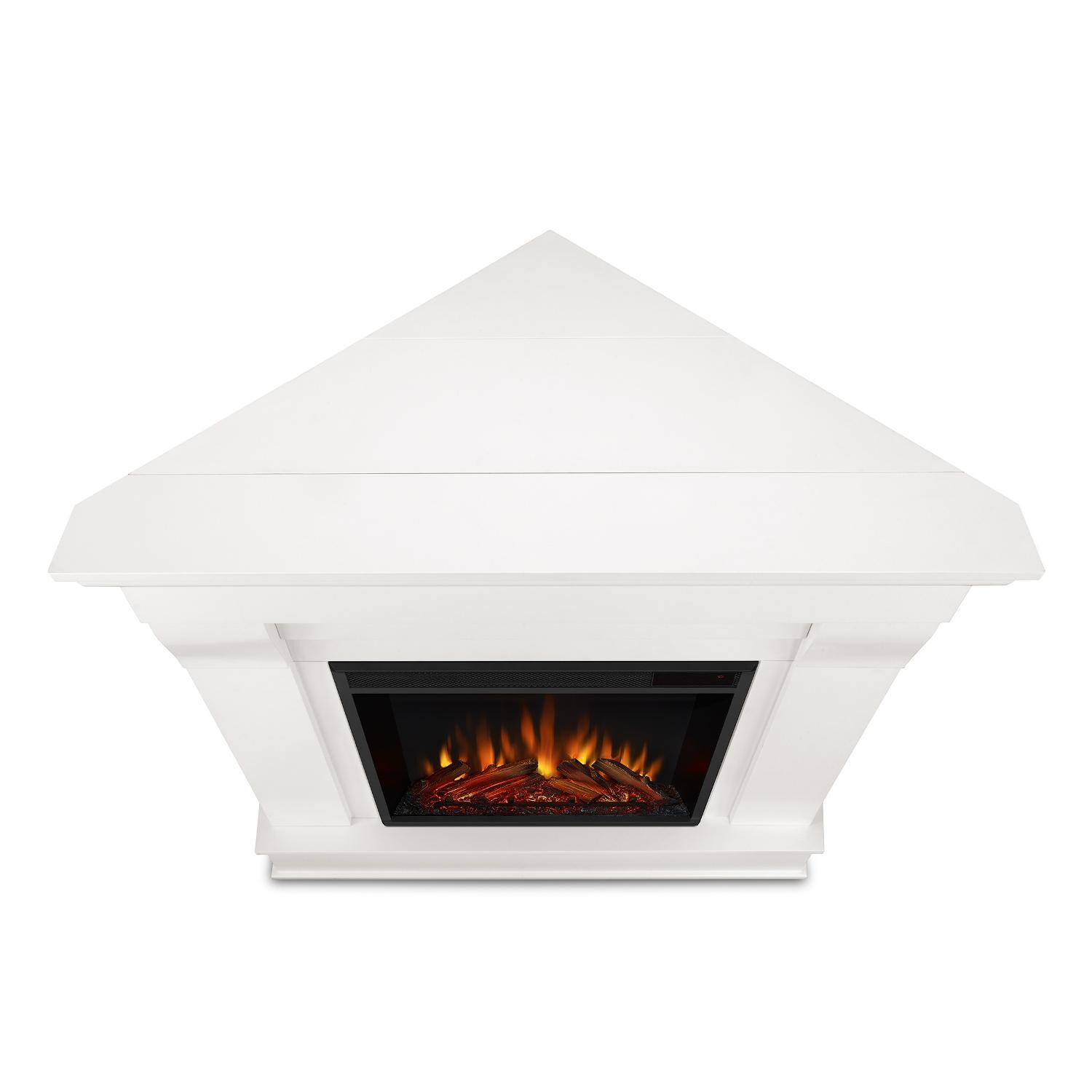 Real Flame - 5950E-W - Chateau 40-Inch Corner Electric Fireplace With Mantel - White - Top View thumbnail