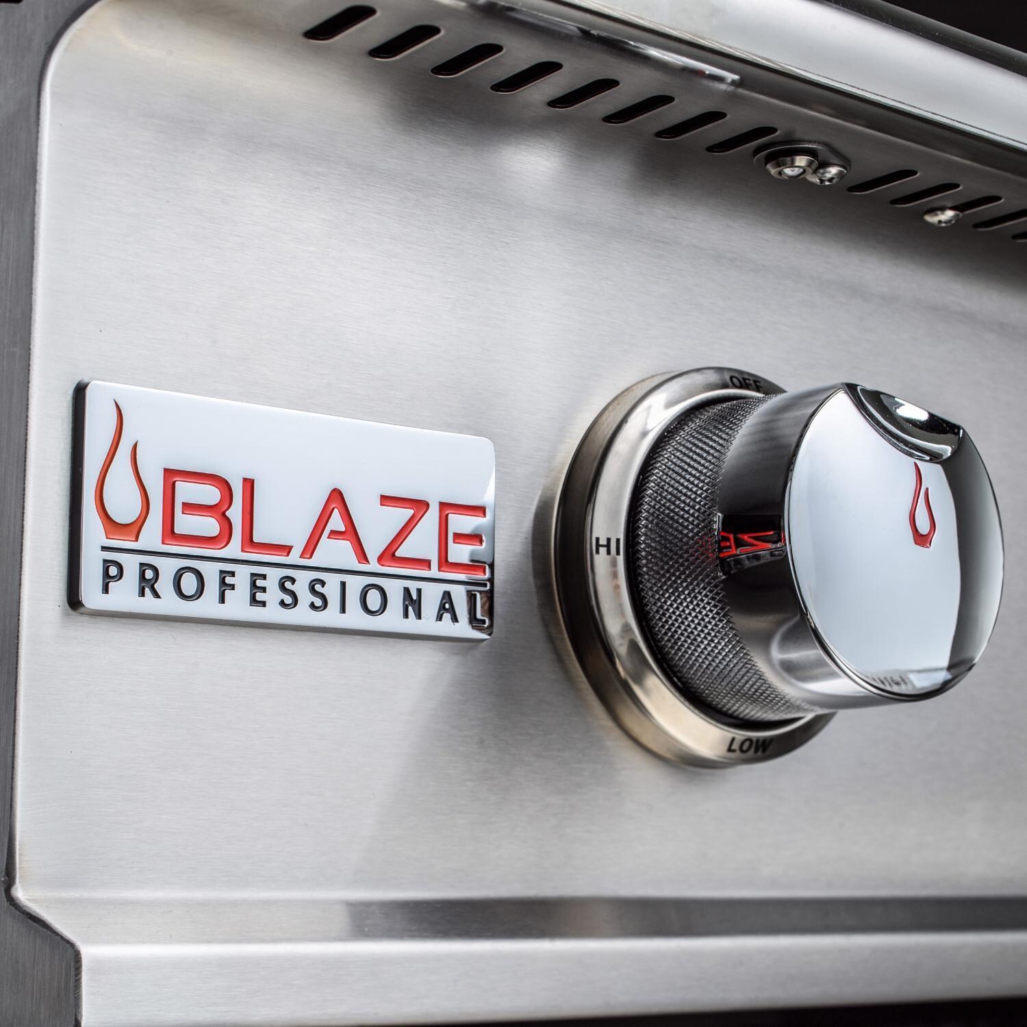 Blaze BLZ-3PRO-NG Professional LUX 34-Inch 3-Burner Built-In Natural Gas Grill With Rear Infrared Burner - Contoured Control Panel - Detail thumbnail