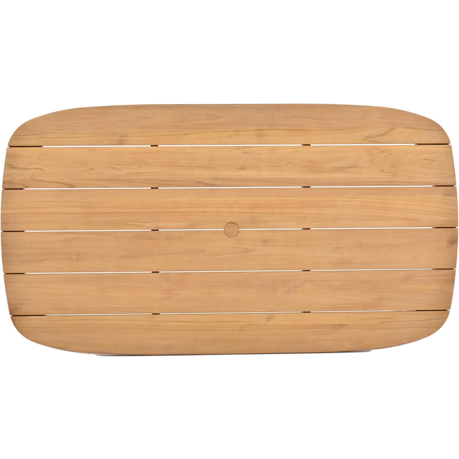 Lakeview Outdoor Designs LV-377-7 Ridgeview 5 Pc Teak Dining Set in Beige - Table Top - White Background thumbnail