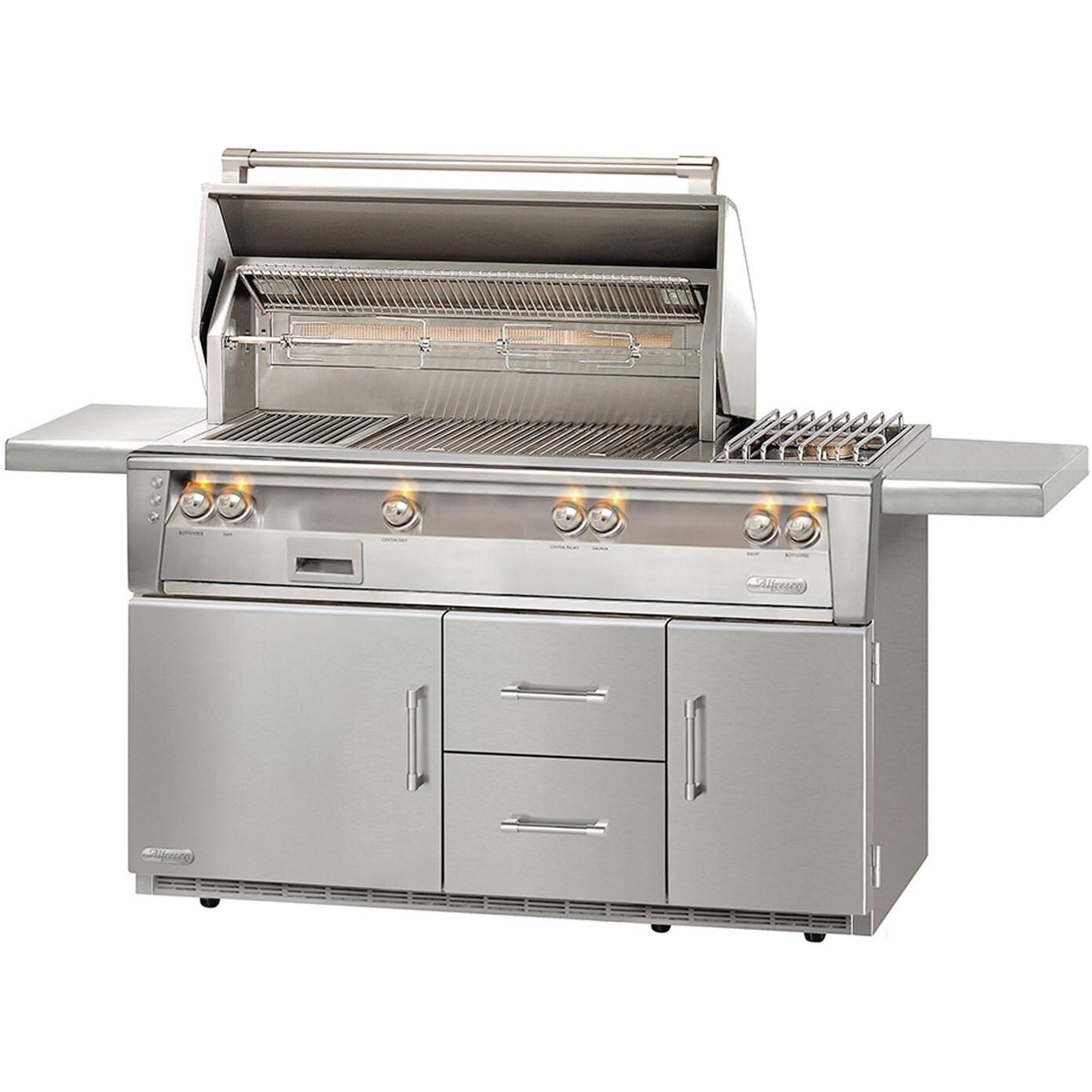 Alfresco Gas Grills ALXE 56-Inch On Refrigerated Cart Sear Zone NG Grill thumbnail