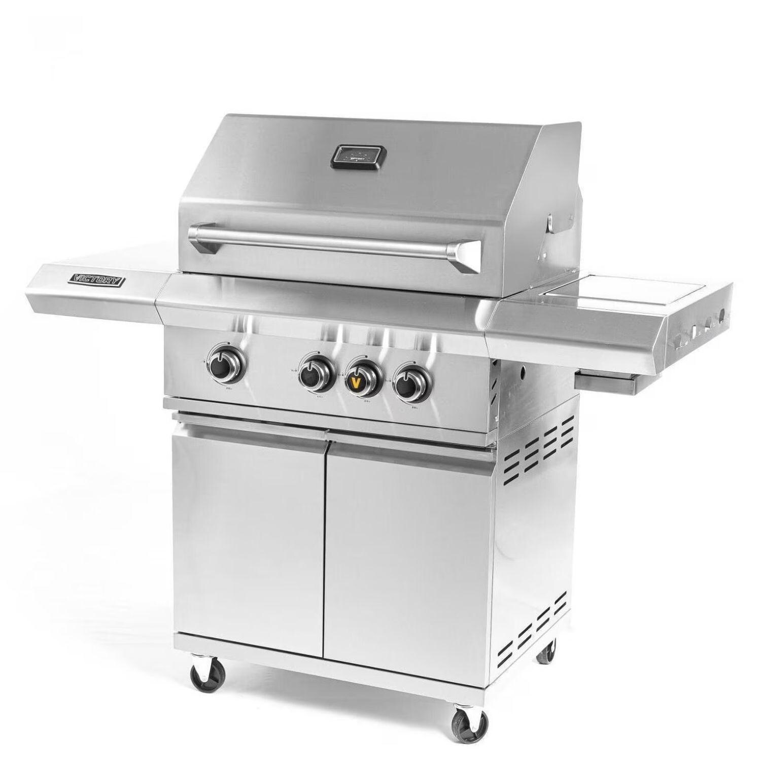 Victory 3-Burner Propane Gas Grill With Infrared Side Burner - BBQ-VCT3BSB-LP