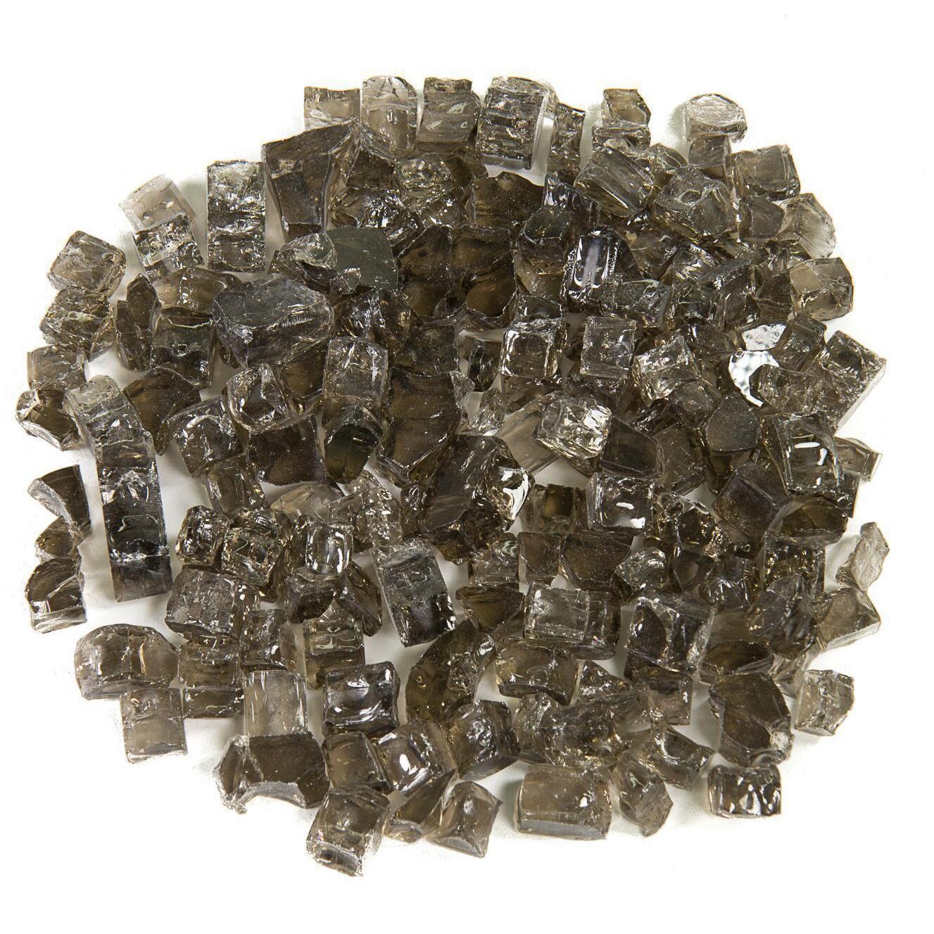 BBQGuys Signature Series 1/2-Inch Monochrome Gray Reflective Fire Glass - 10 Pounds - Top View thumbnail