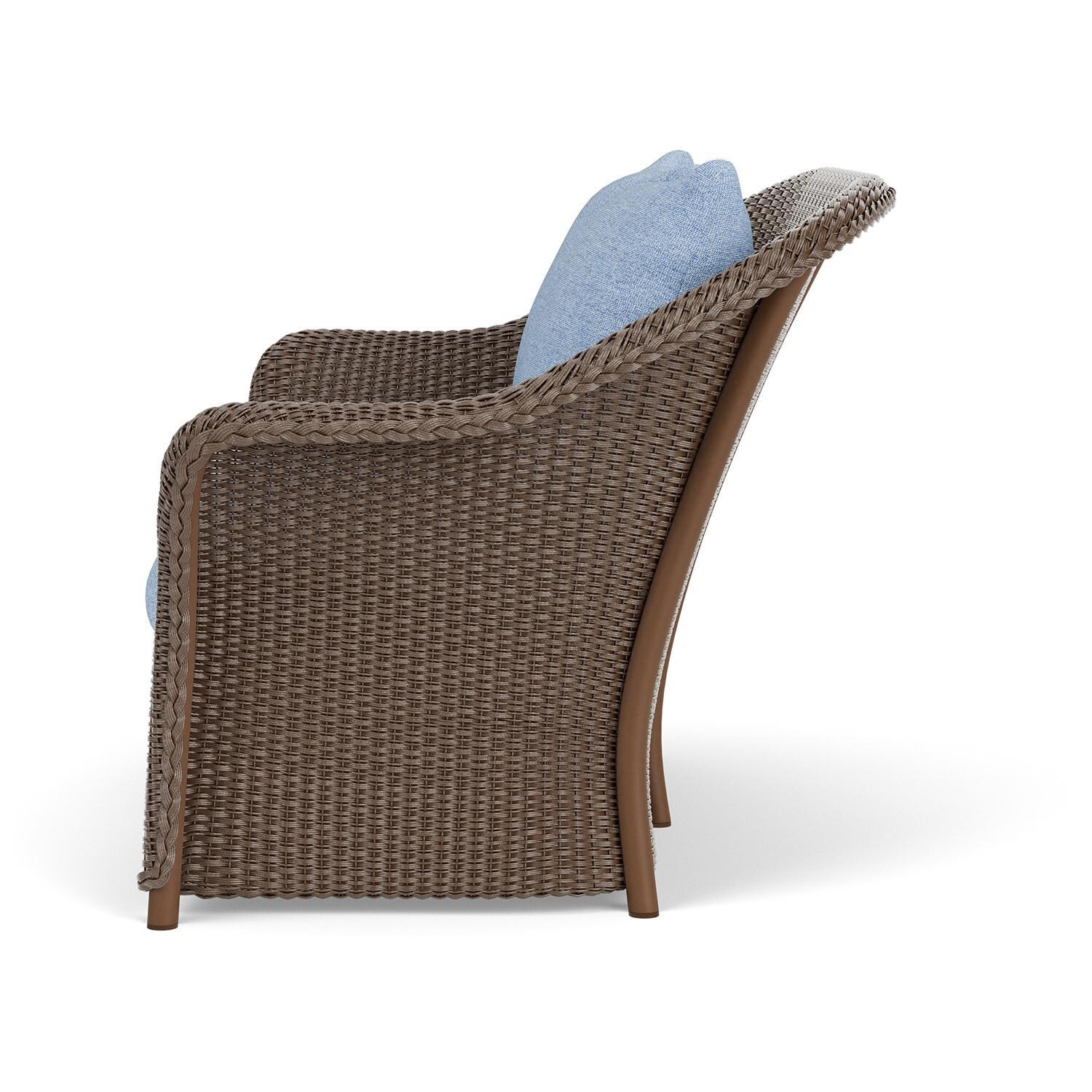 Lloyd Flanders Weekend Retreat Loveseat in Bark Finish W/ Demo Skyway Fabric - Side thumbnail