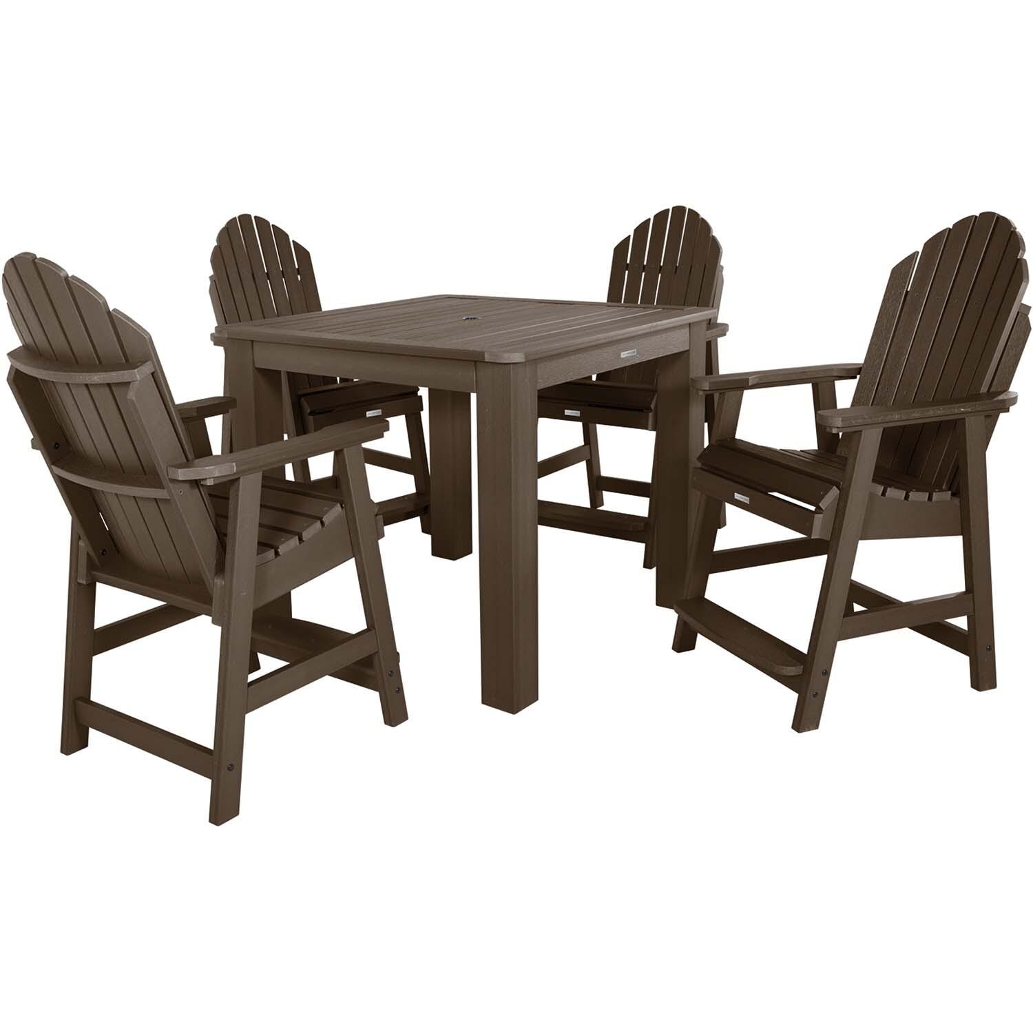 Dream Bay 5 Pc Square Counter-Height Dining Set in Weathered Acorn by Lakeview Outdoor Designs - White Background thumbnail