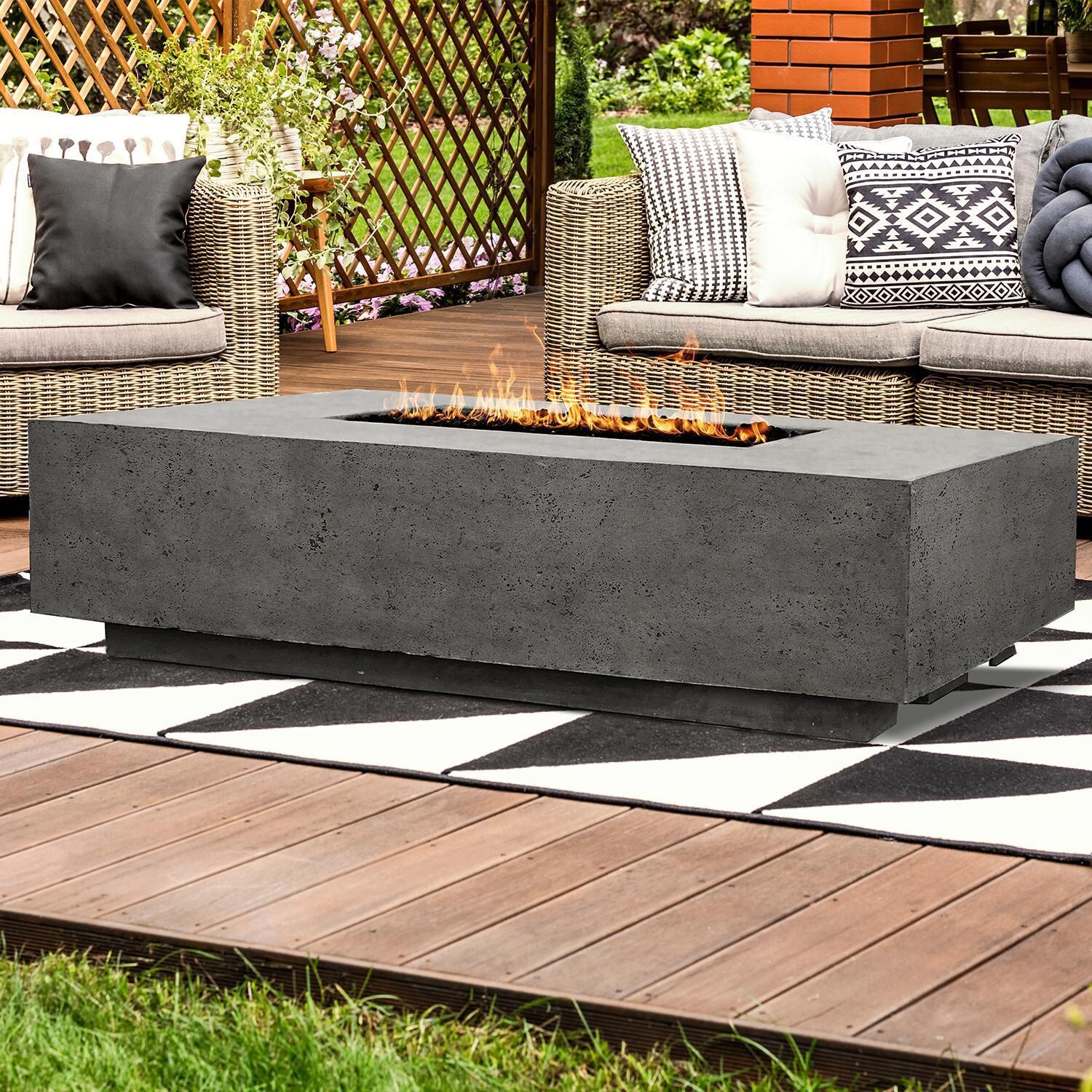 Prism Hardscapes SCPH-408-1LP Tavola 4 66-Inch Propane Gas Rectangular Fire Pit Table - Lifestyle 2 (NOT ACTUAL COLOR) thumbnail