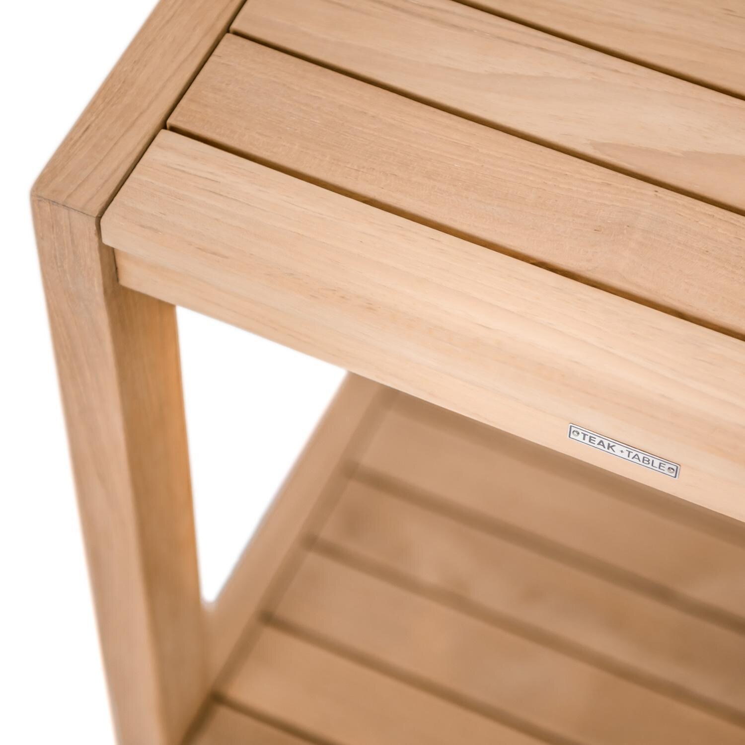 Teak + Table Atlantic Square Teak Patio End Table - Tabletop - Detail thumbnail