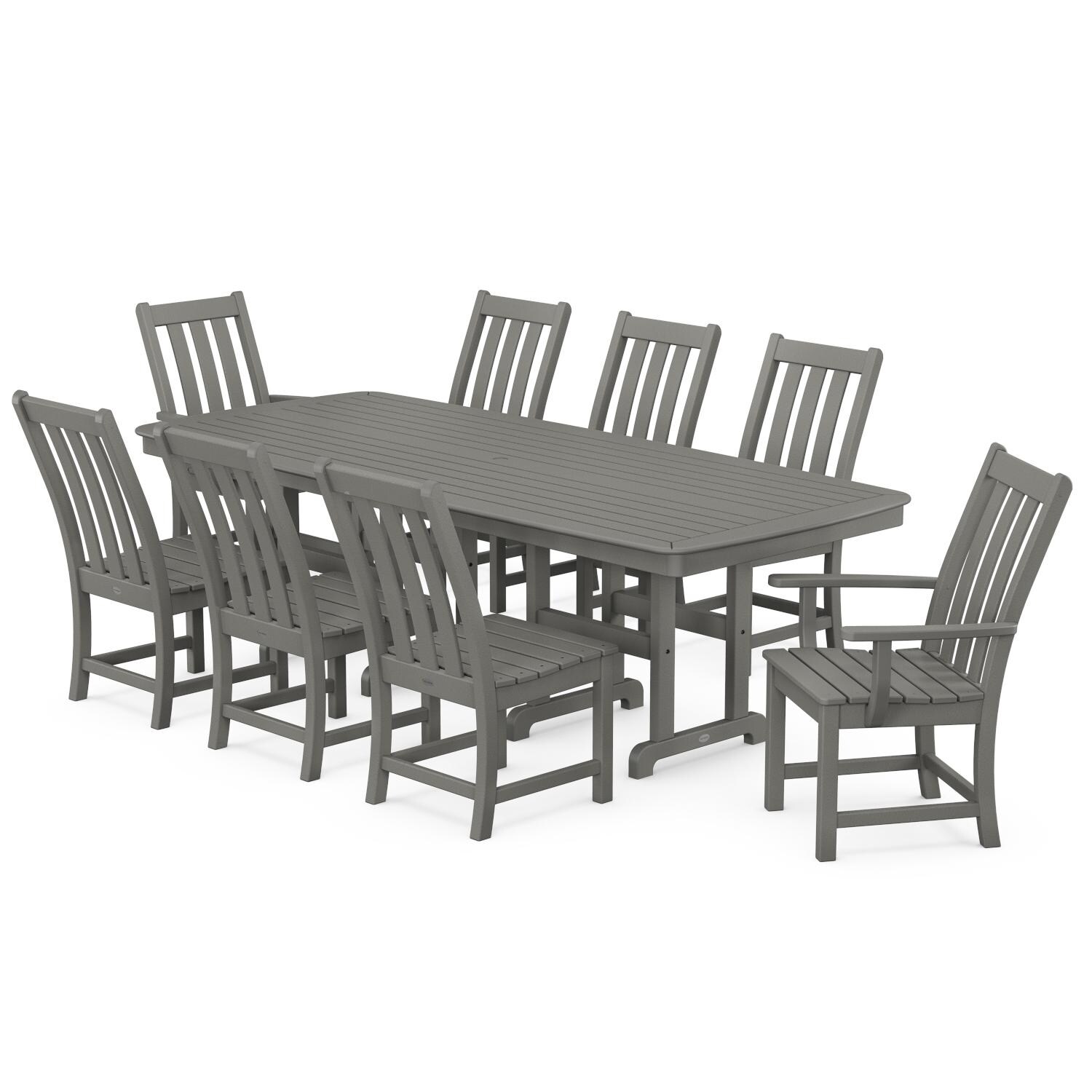 POLYWOOD PWS647-1-GY Vineyard 9-Piece Dining Set thumbnail