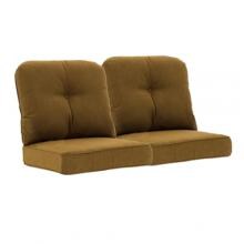 Sunbrella Canvas Teak 4 Piece Medium Outdoor Replacement Loveseat Cushion Set W/ Piping By BBQGuys image