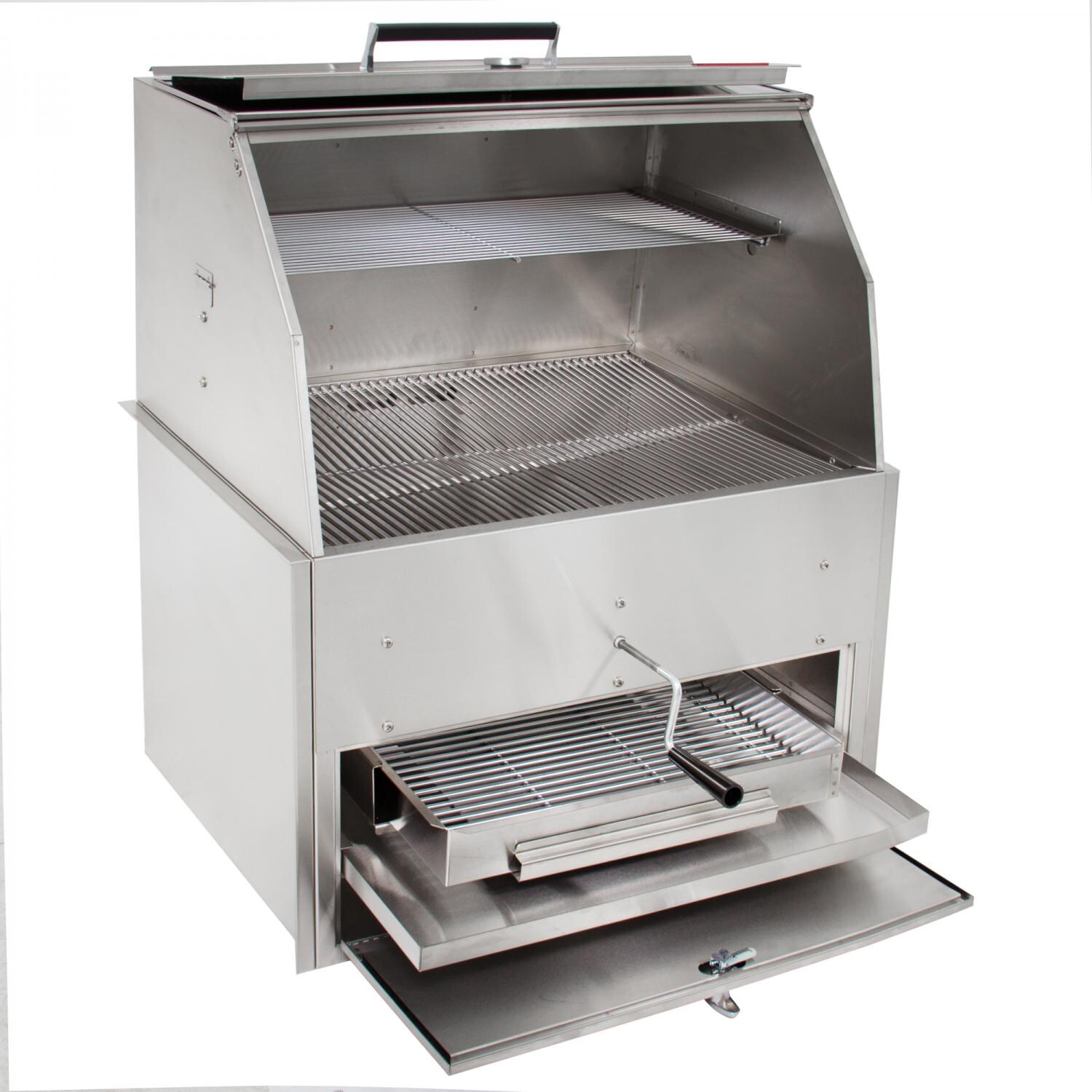 Hasty-Bake Fiesta Built-In Charcoal Grill - Open Angled View thumbnail