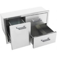Caliber 36-Inch Stainless Steel Double Access Drawer With Roll-Out Trash / Propane Tank Bin image