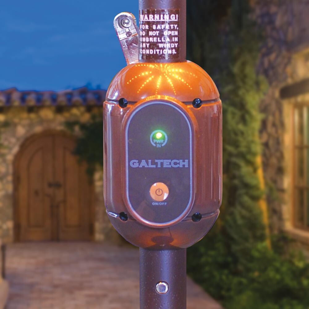 Galtech 9 Ft. Octagonal Patio Umbrella W/ Crank Lift - Push Button Coupling And Lighting Control Detail thumbnail