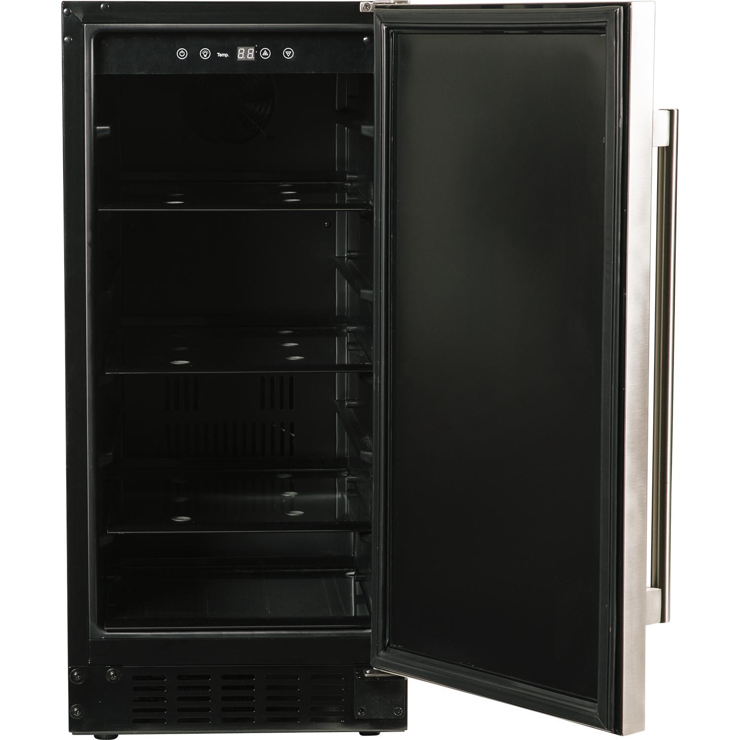 Azure 15-Inch 3 Cu. Ft. Compact Refrigerator - Stainless Steel - Front View W/ Door Open thumbnail
