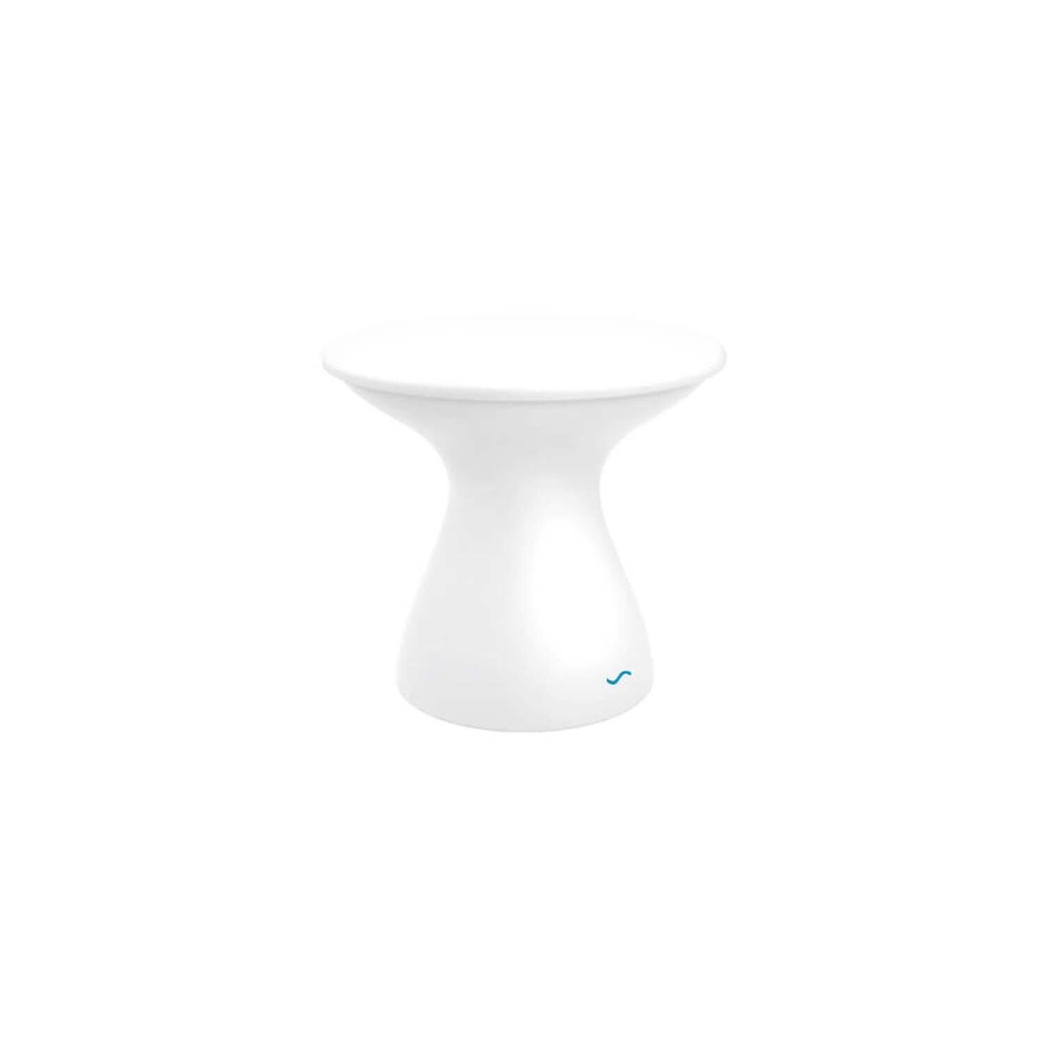Ledge Lounger Autograph Side Table - White W/White Lid - White Background thumbnail