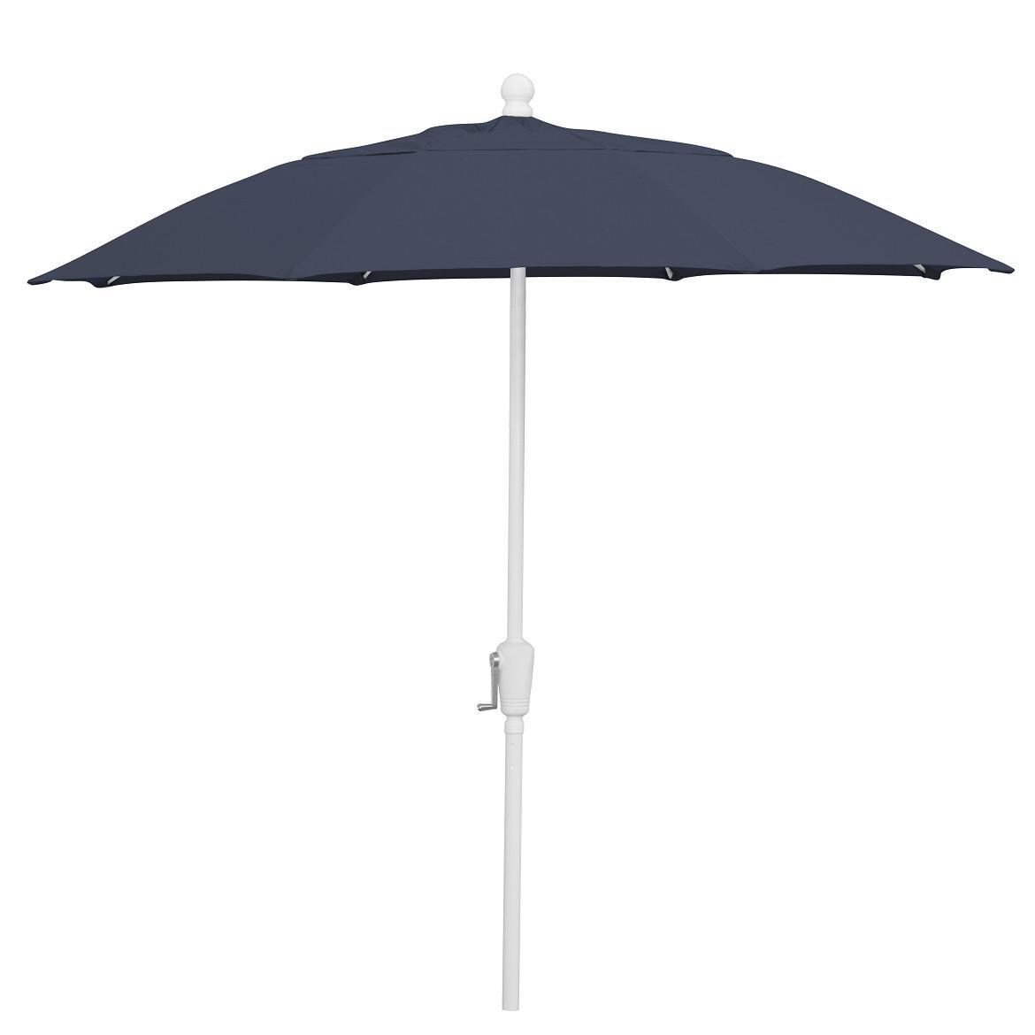 FiberBuilt 9 Ft Aluminum Market Patio Umbrella With Crank Lift - Navy Blue thumbnail