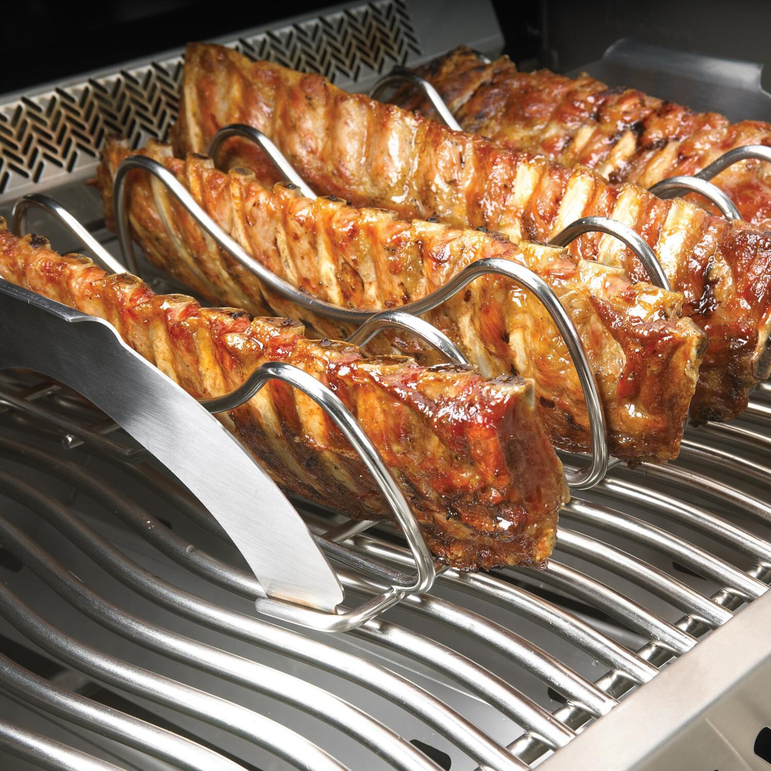 Napoleon PRO Stainless Steel Rib / Roast Grill Rack - Cooking Ribs thumbnail