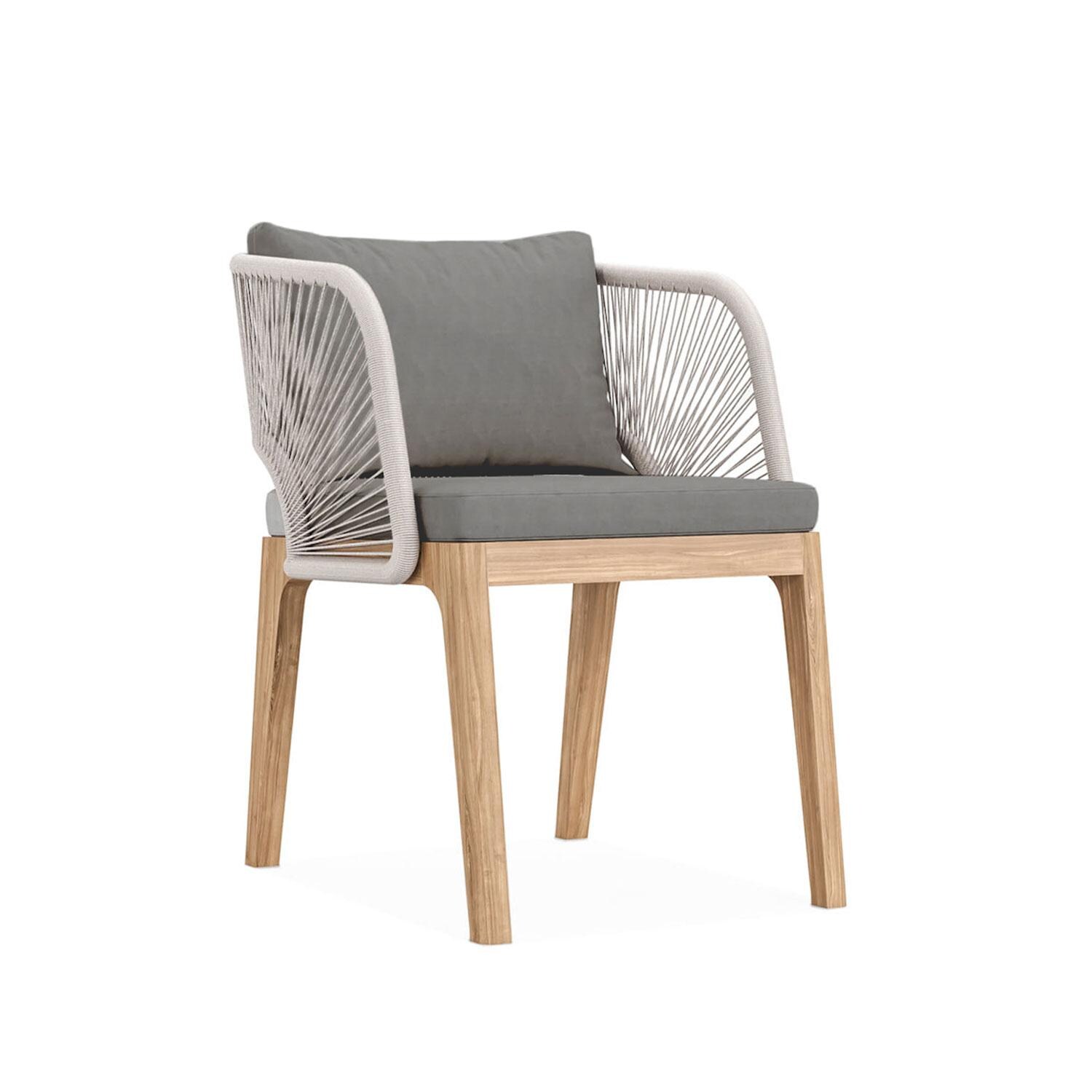 Willowlake Teak Dining Arm Chair in Charcoal by Lakeview Outdoor Designs