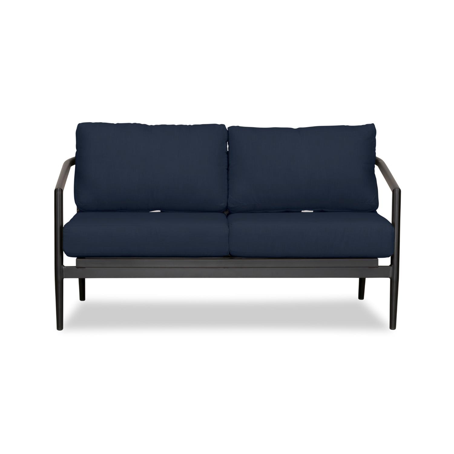 Lakeview Outdoor Designs Midnight Cove 2 Person Aluminum Loveseat in Black/Spectrum Indigo by - MCOVE-BK-CO-LS-IN