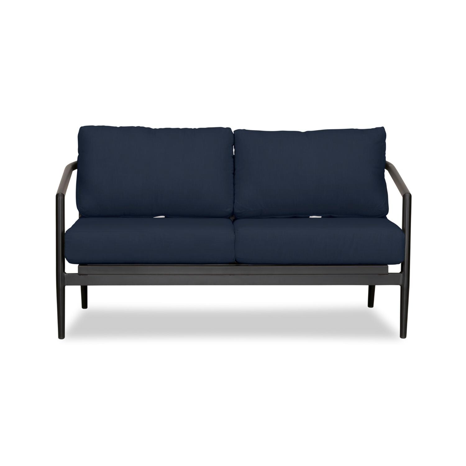 Lakeview Midnight Cove 2 Person Aluminum Loveseat in Black/Carbon/Spectrum Indigo - White Background thumbnail