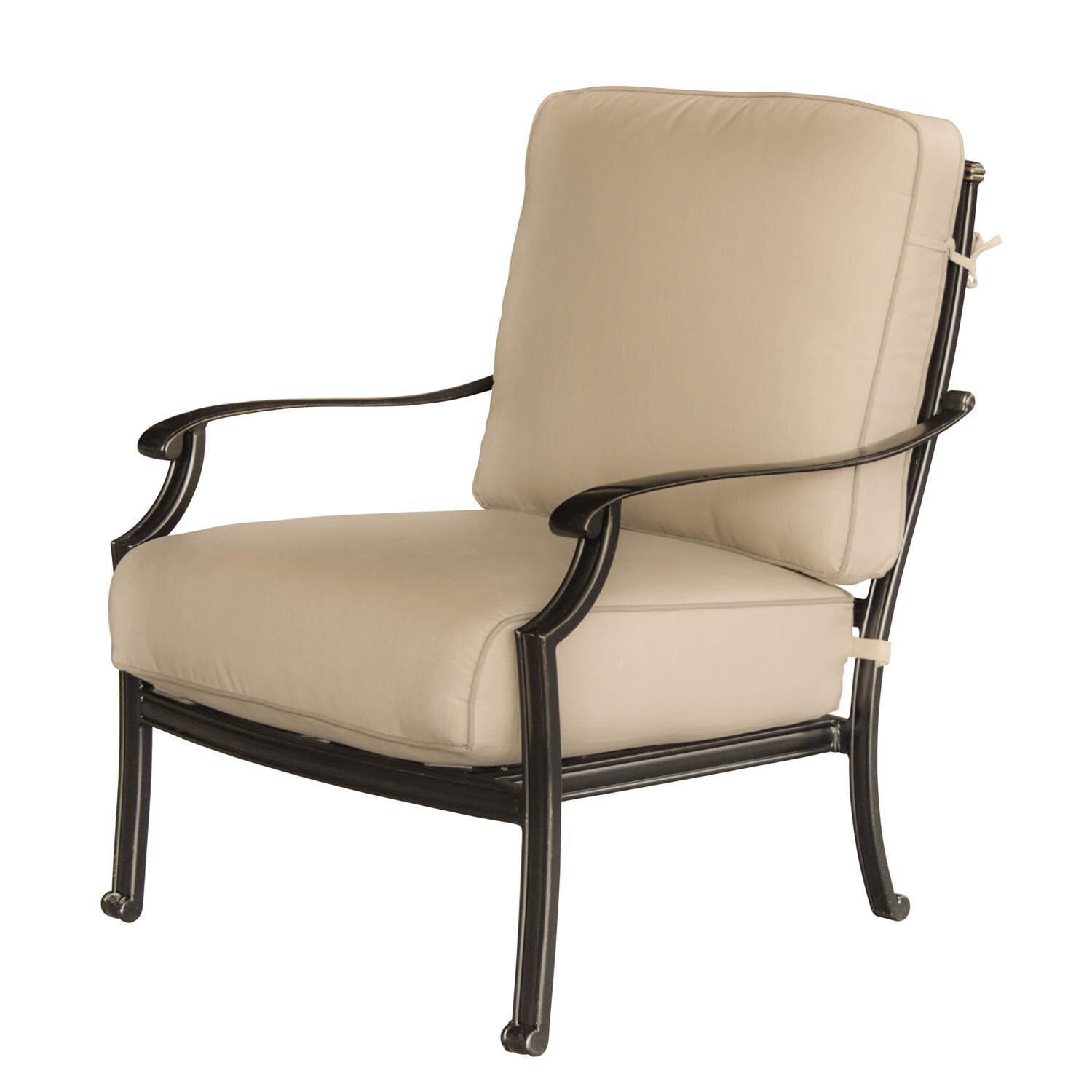 Carondelet Cast Aluminum Patio Club Chair W/ Sunbrella Spectrum Sand Cushion thumbnail