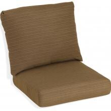 Sunbrella Dupione Walnut Medium Outdoor Replacement Club Chair Cushion Set W/ Knife Edge By Oxford Garden image
