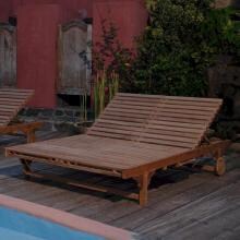 Anderson Teak Bel-Air Teak Patio Double Chaise Lounge