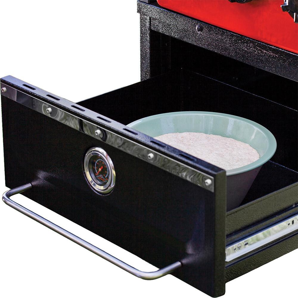 Fornetto Alto Wood Fired Built-In Outdoor Pizza Oven And Smoker - Proofing Dough In The Warming Drawer thumbnail