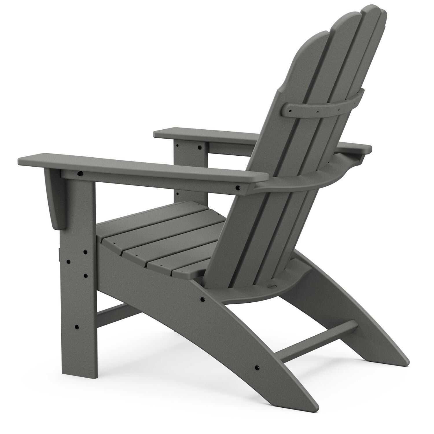 POLYWOOD Vineyard Curveback Adirondack Chair - Slate Grey - Rear View thumbnail
