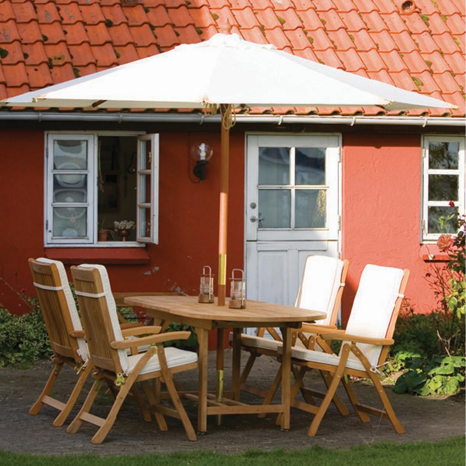 Royal Teak Collection Family 60 X 35 Inch Oval Teak Patio Dining Table With Extension - On the Patio thumbnail