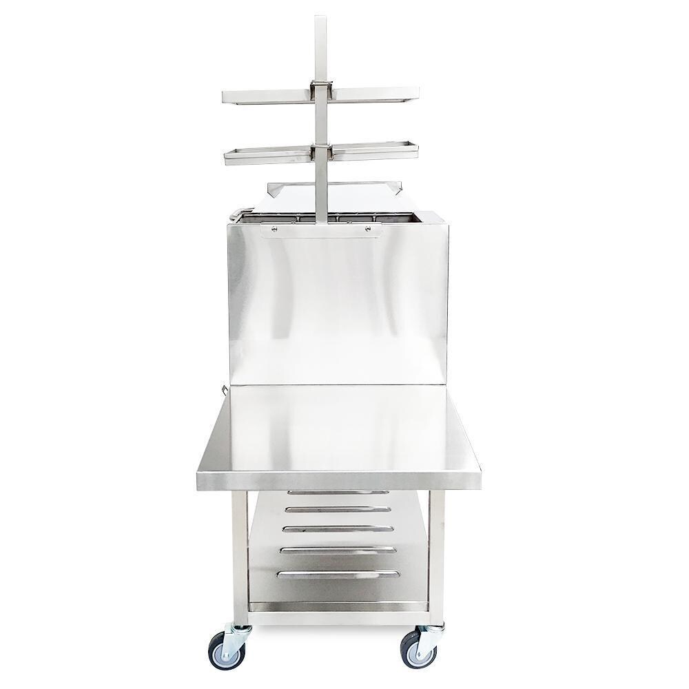 Tagwood BBQ BBQ01SSF Fully Assembled Argentine Santa Maria Wood Fire & Charcoal Grill with Top Lid - Right Side with Lid Closed thumbnail