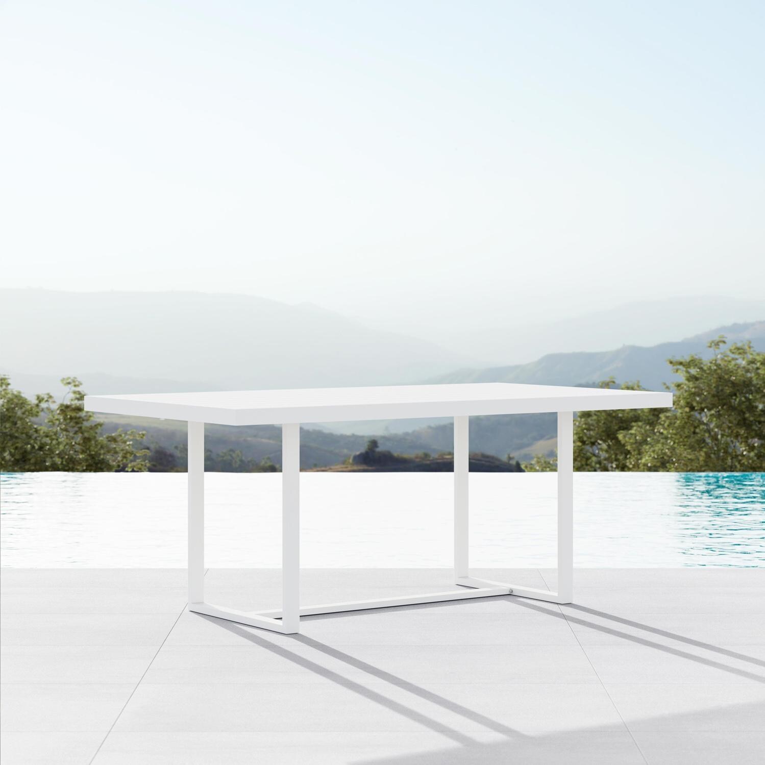 Azzurro Living Pavia 71 Inch White Aluminum Dining Table - Lifestyle thumbnail