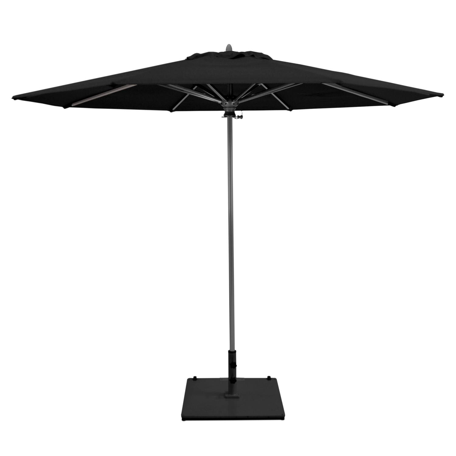 Galtech 9 Ft. Commercial Octagonal Aluminum Patio Market Umbrella W/ Push Lift - Antique Bronze Frame W/ Sunbrella Canvas Black Canopy
