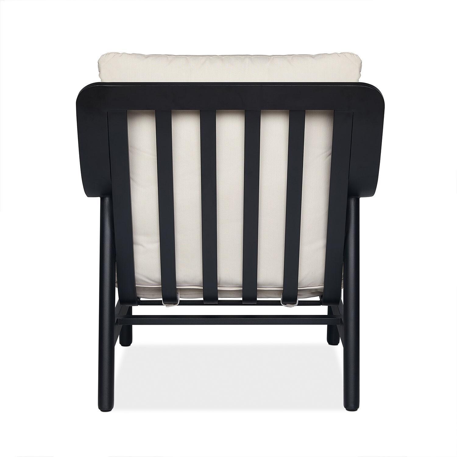 Bay St Louis 30-in Metal Outdoor Oversized Chair Set of 2 in Black W/ Sunbrella Cushions by Lakeview Outdoor Designs - Single Chair - Rear View - White Background thumbnail