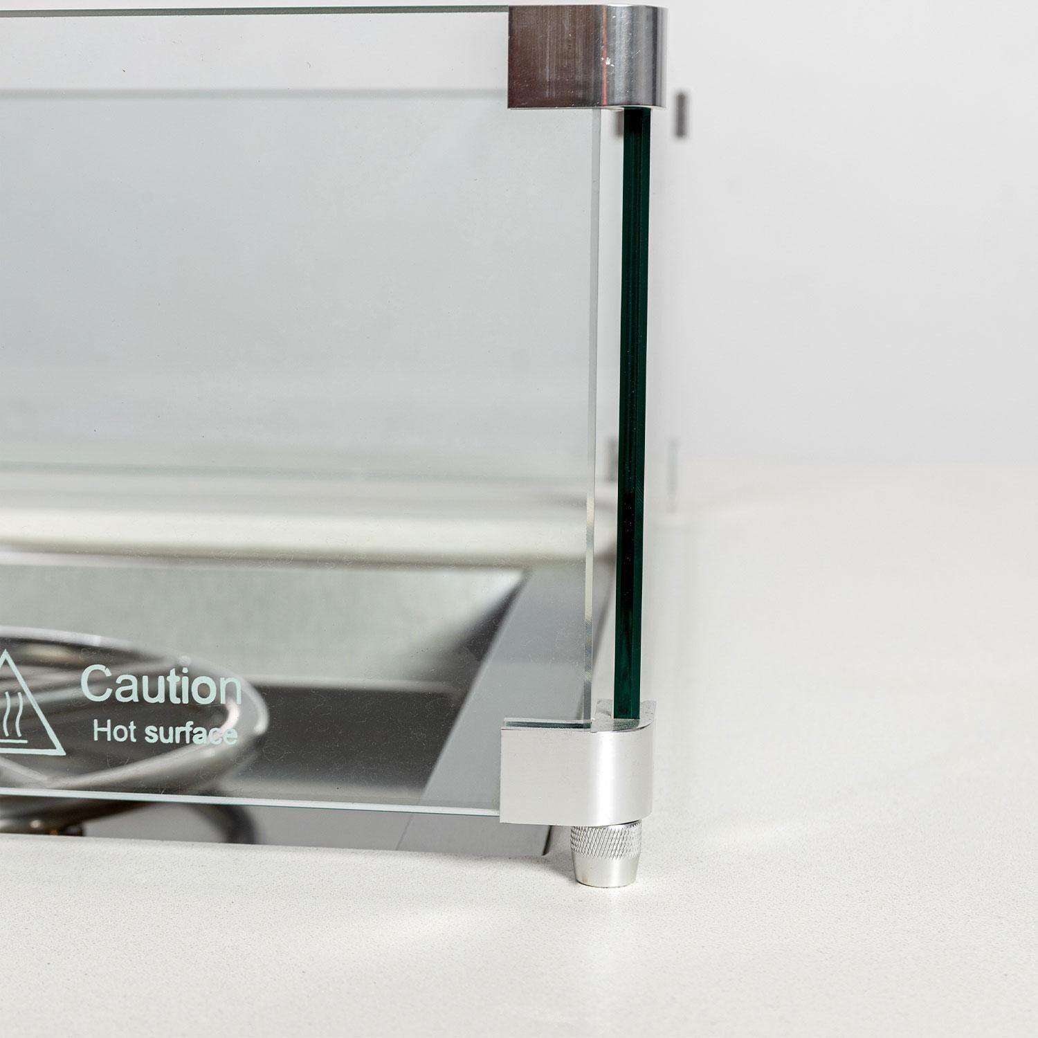 Glenwood 42-in Square Concrete Propane Fire Pit w/ Hidden Propane Tank in White by Lakeview Outdoor Designs - Glass - Detail thumbnail