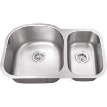 Platinum Sinks 31 X 20 18-Gauge 70/30 Offset Double Bowl Stainless Steel Undermount Sink image