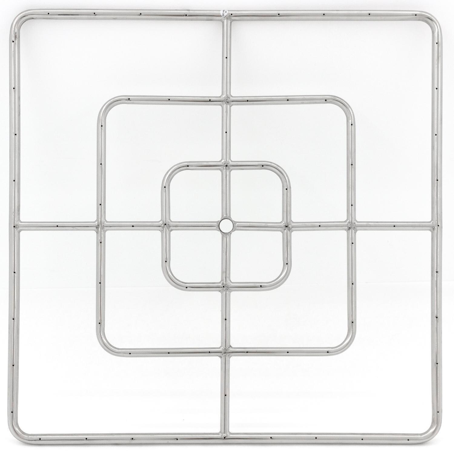  BBQGuys Signature Series 30-Inch Square Triple-Ring Burner - Stainless Steel - Top View thumbnail