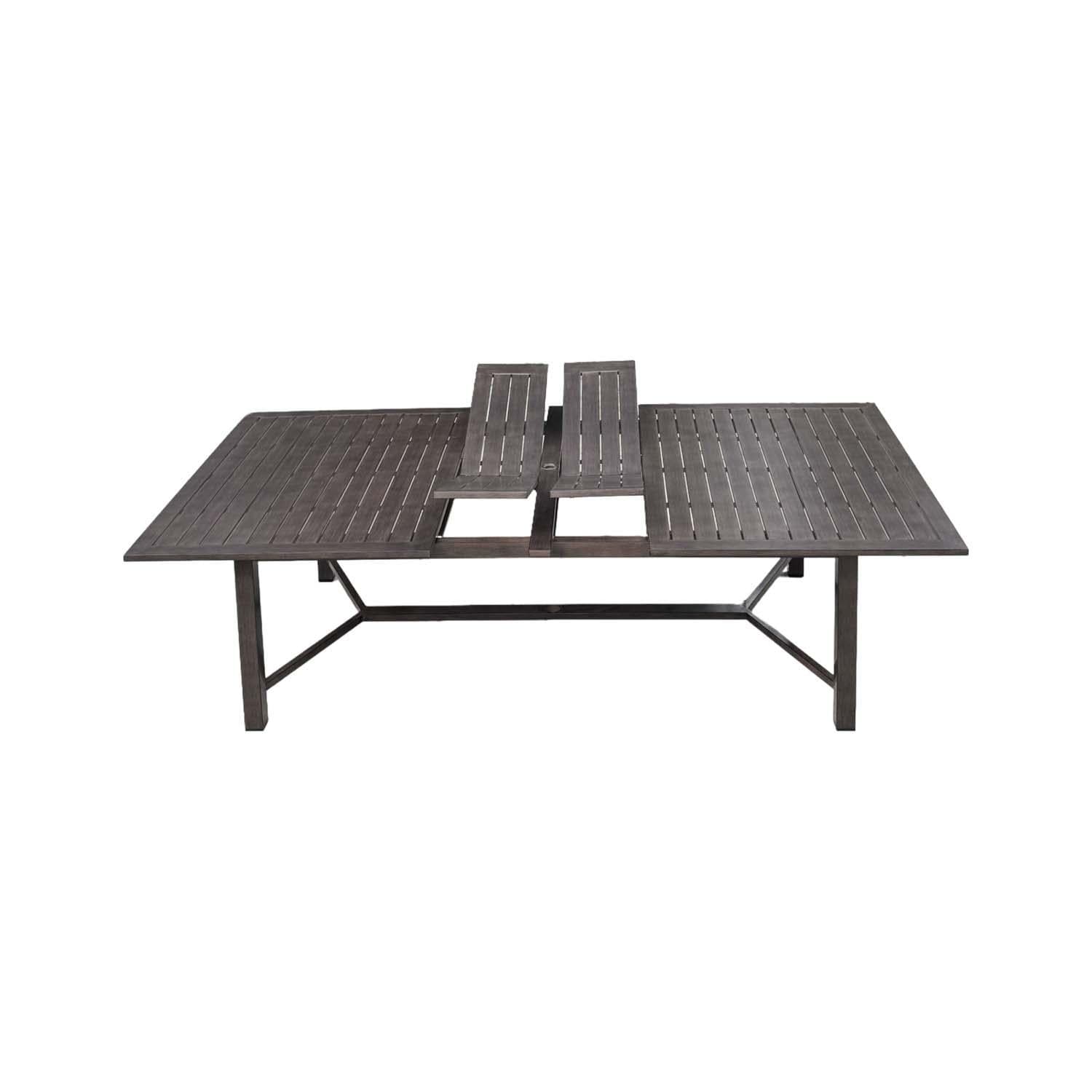 Atlantis 118-in Walnut Aluminum Dining Table by Darlee - Butterfly Extension - White Background thumbnail
