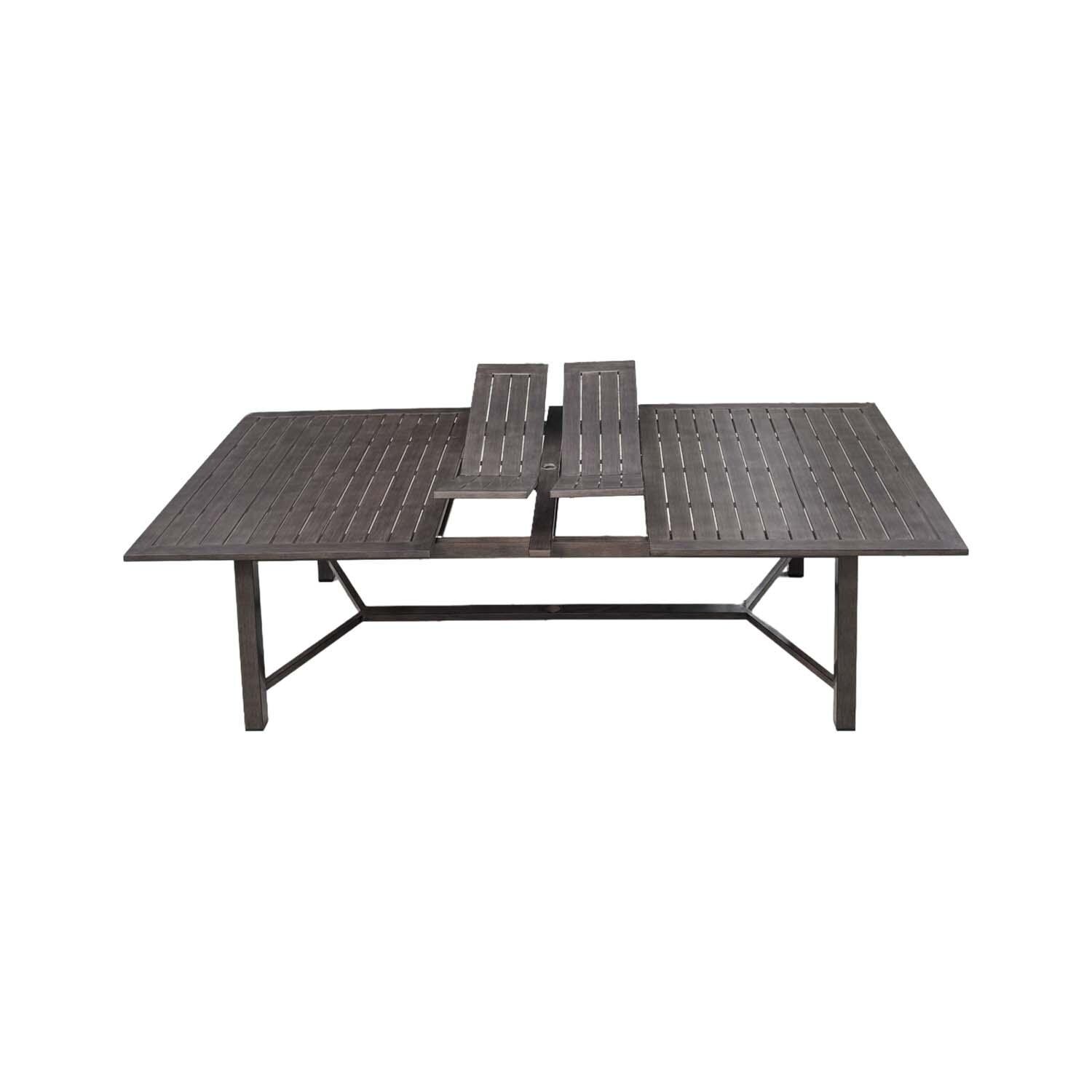 Atlantis 118-in Walnut Aluminum Dining Table by Darlee - Butterfly Extension - White Background thumbnail
