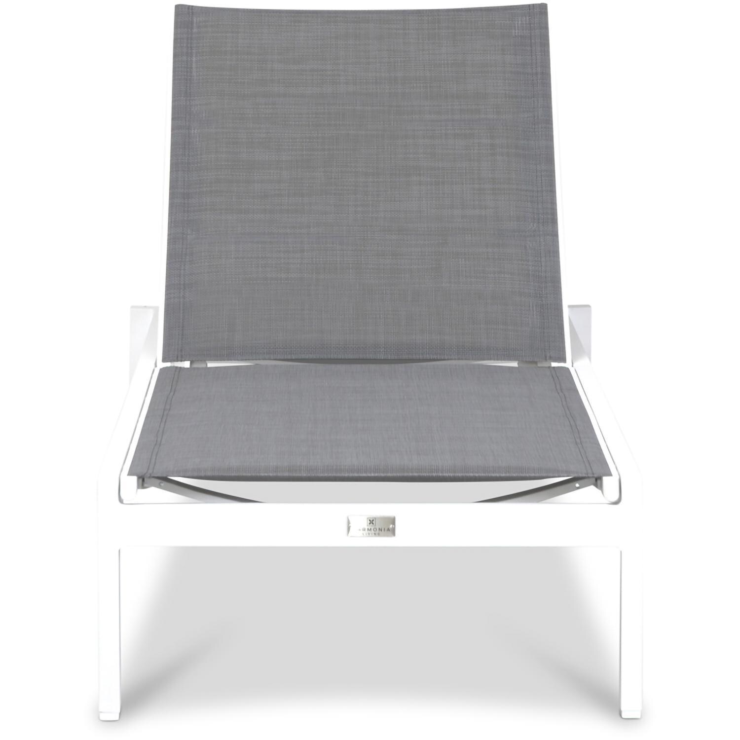 Spring Bay Reclining Chaise Lounge in White (set of 2) - Front View - White Background thumbnail