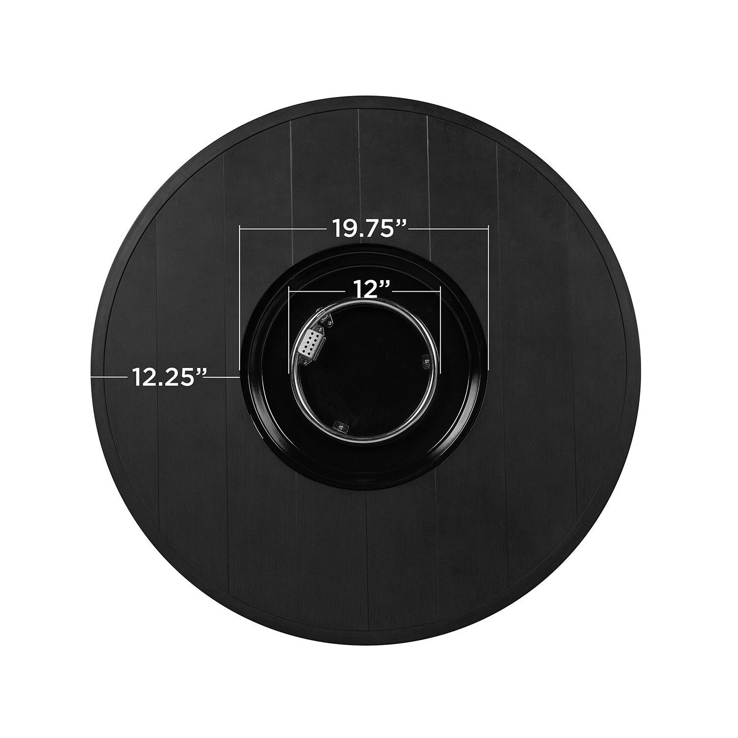 Westlook 44-in Round Metal Propane Fire Table in Black by Lakeview Outdoor Designs - Burner - Dimensional thumbnail