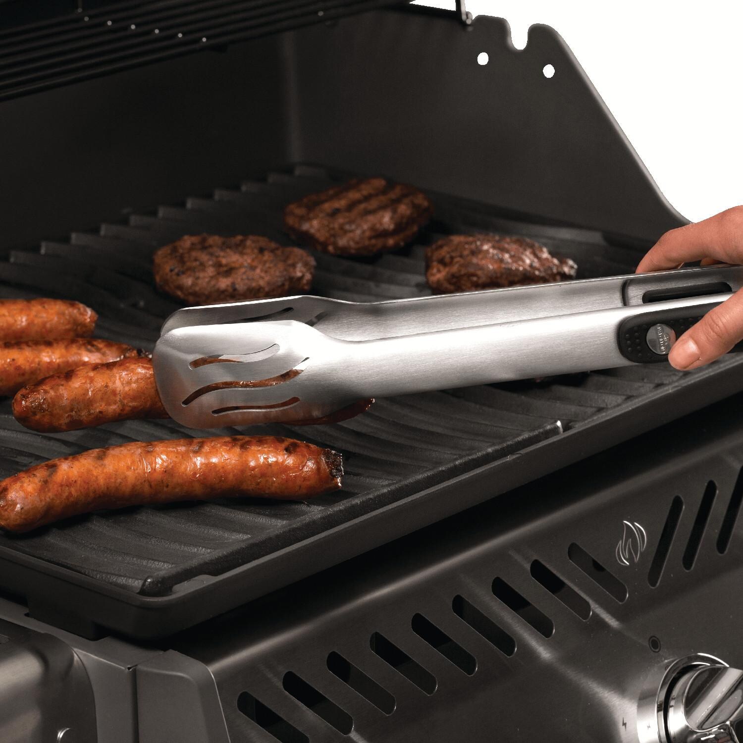 Napoleon 56365 Cast Iron Reversible Griddle For Rogue 365 & 525 - Grilling Sausages
