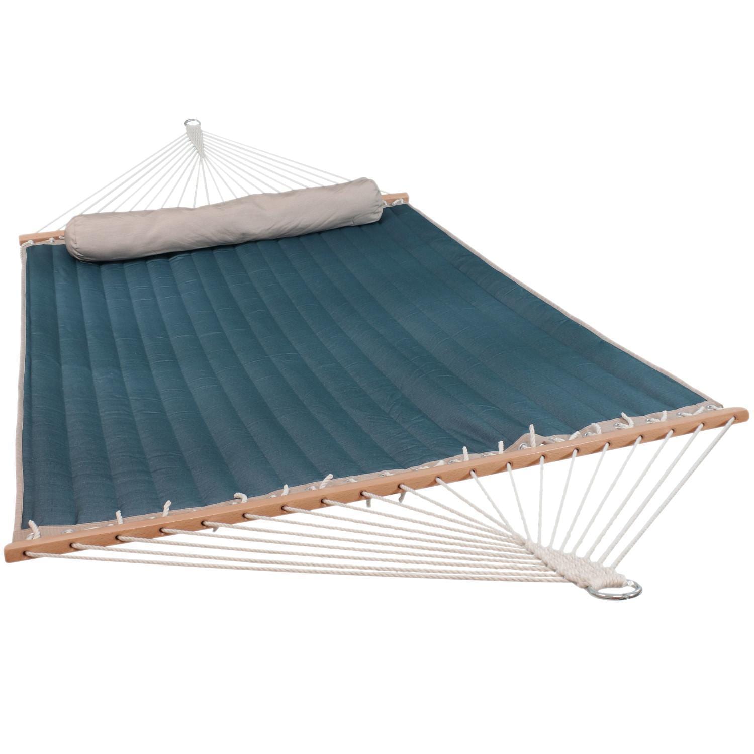 Ultimate Patio Quilted Double Hammock w/ 12-Foot Steel Beam Stand & Pillow - Tidal Wave - Hammock Bed Only thumbnail