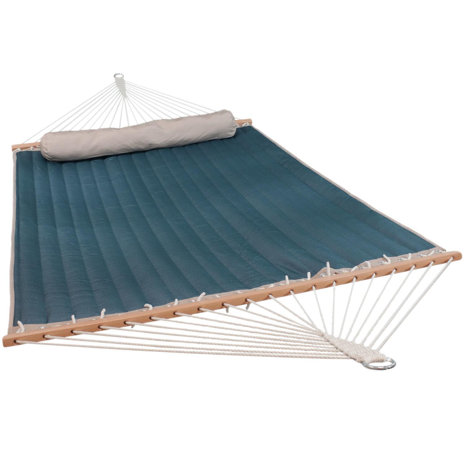 Ultimate Patio Quilted Double Hammock w/ 12-Foot Steel Beam Stand & Pillow - Tidal Wave - Hammock Bed Only thumbnail