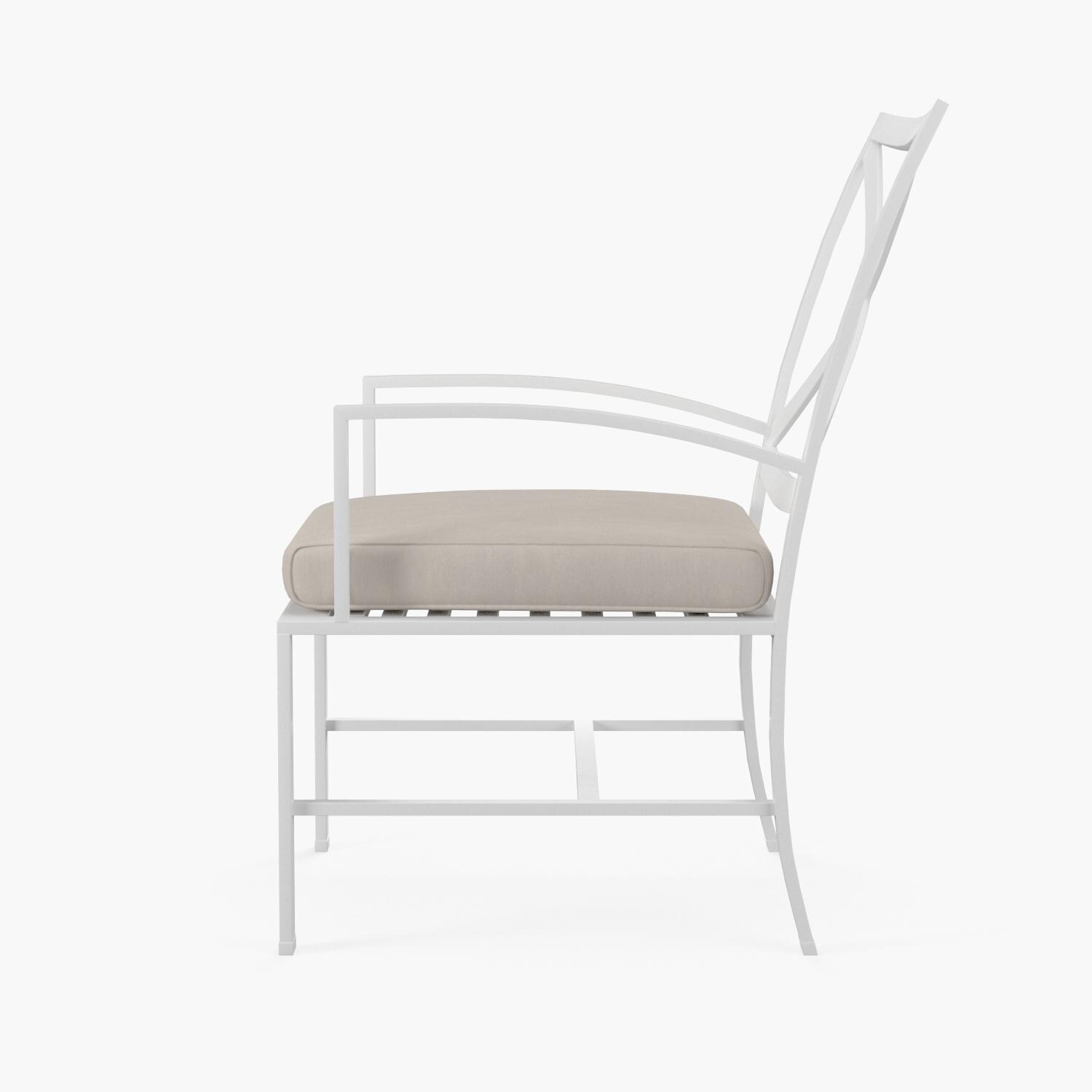 Sunset West - 501-1-5492 - Bristol Aluminum Patio Dining Chair W/ Sunbrella Canvas Flax Self Welt Cushions - Side View thumbnail