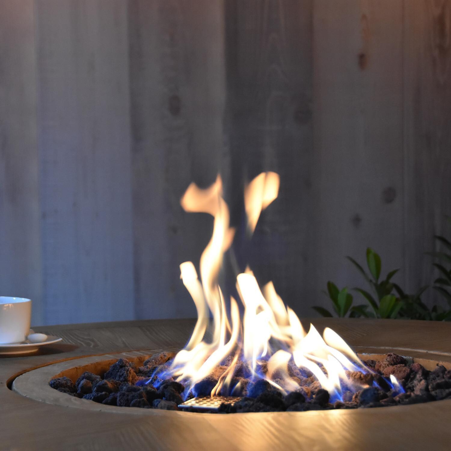 Elementi OFG225RWLP Lafite 48-Inch Round Propane Fire Pit Table - Flames - Detail thumbnail