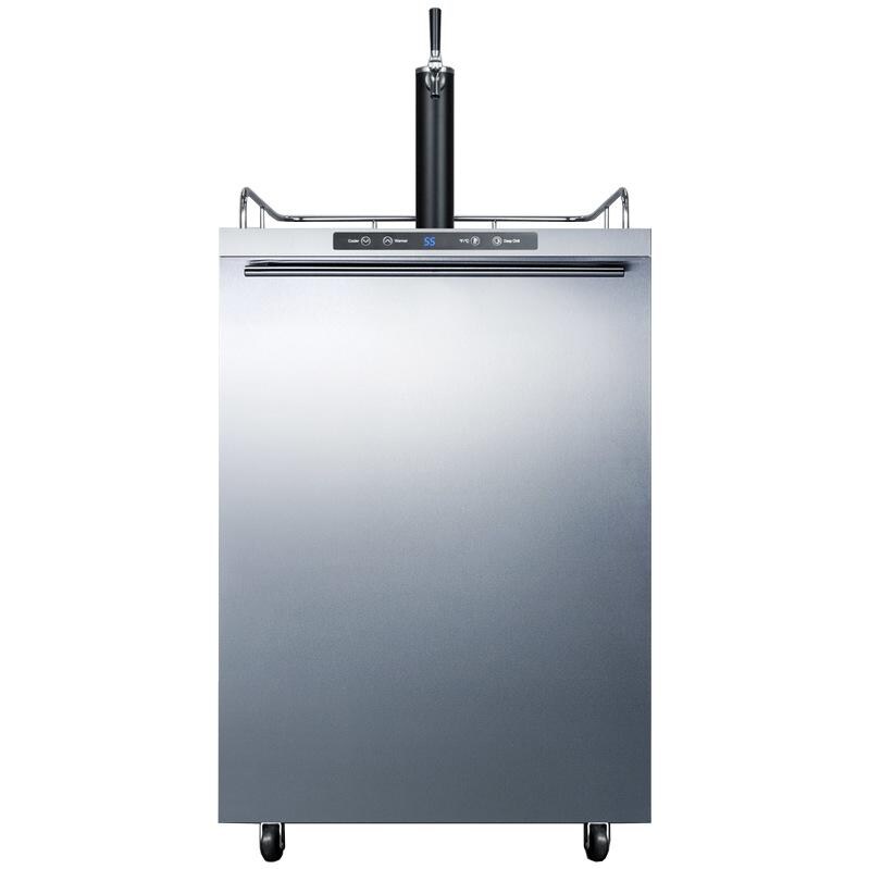 Summit 24-Inch 5.6 Cu. Ft. Single Tap Beer Dispenser- Stainless Steel / Black Cabinet - SBC635MSSHH