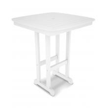 Nautical White Recycled Plastic Wood 37 Inch Patio Bar Table By POLYWOOD image