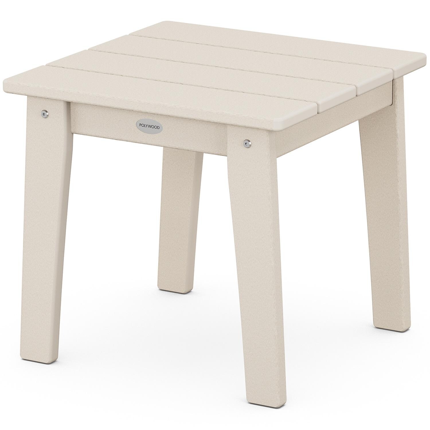 Lakeside 18 Inch Square Recycled Plastic End Table in Sand by POLYWOOD