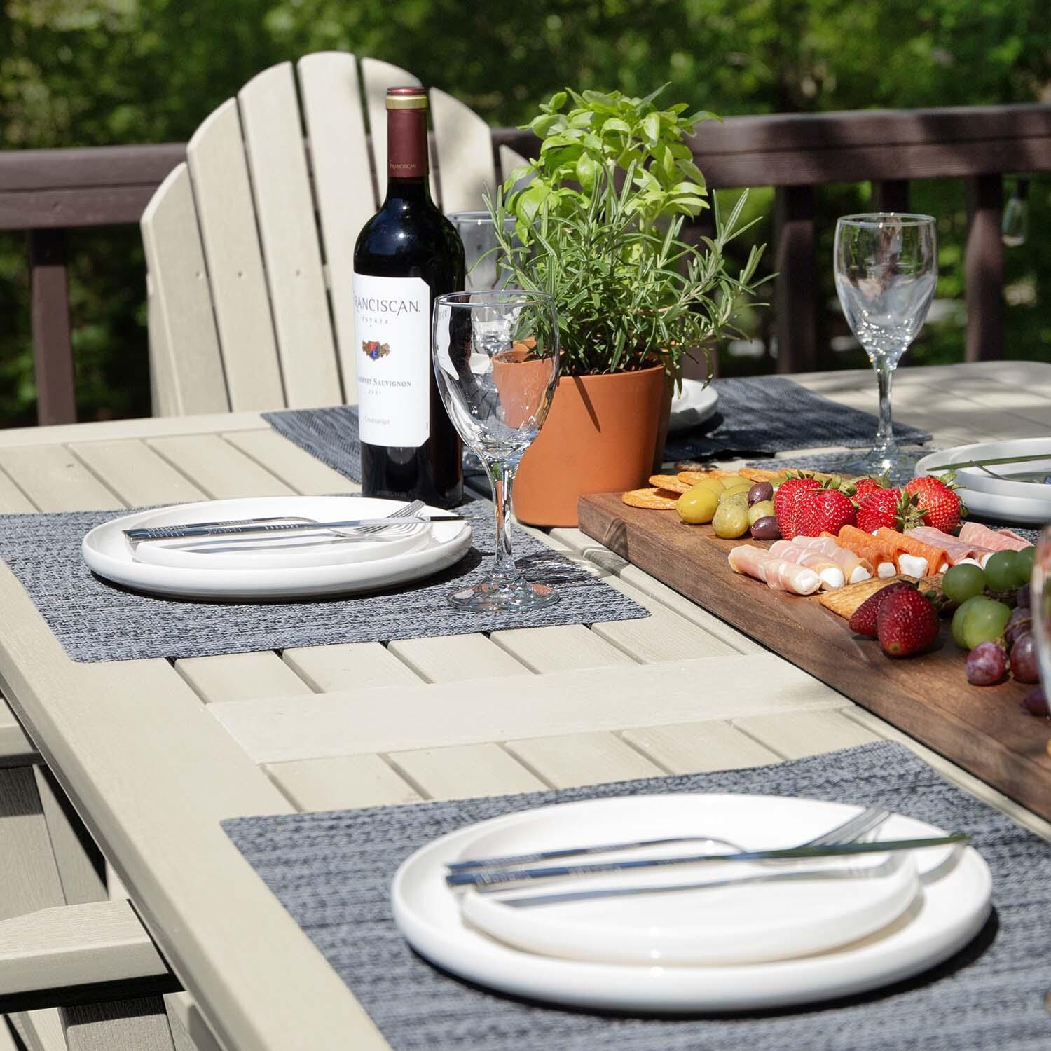 Dream Bay 7 Pc Rectangular Dining Set in Whitewash By Lakeview Outdoor Designs - Detail thumbnail